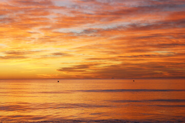 natural background of a beautiful sunset on the beach