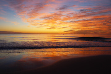 Fototapeta na wymiar natural background of a beautiful sunset on the beach