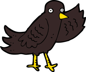 cartoon waving bird