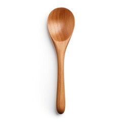 Wooden Spoon on White Background Photography