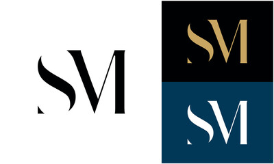 SM or MS Alphabet letters logo monogram