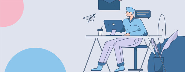 Business People Flat Vector Concept Operation Hand Drawn Illustration
