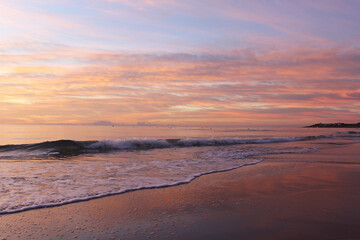 natural background of a beautiful sunset on the beach