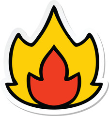 sticker of a cute cartoon fire
