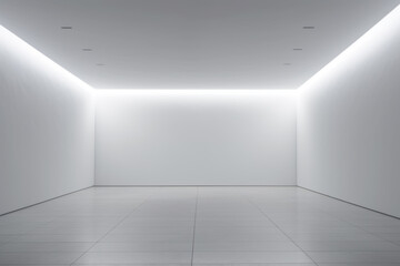 Fototapeta na wymiar 3d render, abstract empty room, illuminated empty interior, glowing light