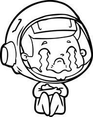 cartoon crying astronaut
