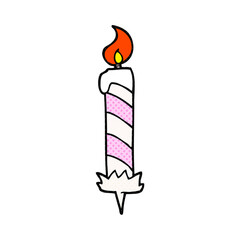 freehand drawn cartoon birthday cake candle