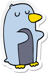 sticker of a cartoon penguin