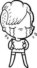 cartoon crying girl