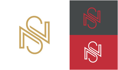 Alphabet letters logo icon SN or NS