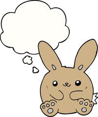 cartoon rabbit with thought bubble