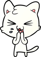 cartoon cat hissing