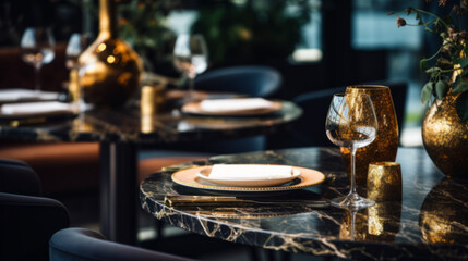 Fototapeta na wymiar Elegant and select restaurant table.