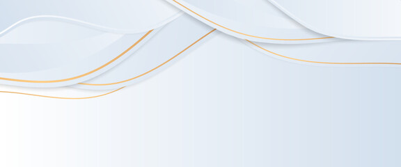 White and gold vector gradient abstract background with shapes elements Minimalist modern graphic design element cutout style concept for banner, flyer, card, or brochure cover