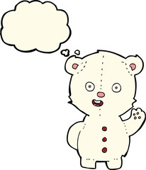 cute cartoon polar bear with thought bubble