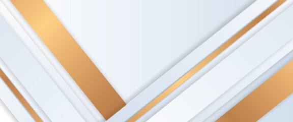 White and gold vector gradient abstract background with shapes elements Minimalist modern graphic design element cutout style concept for banner, flyer, card, or brochure cover