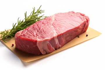 Fresh steak isolated on a white background
