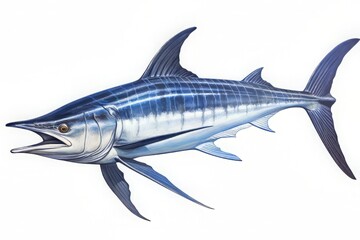 Blue marlin isolated on a white background