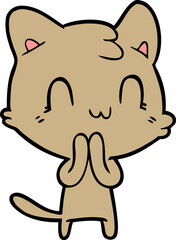cartoon happy cat
