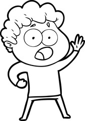 cartoon man gasping in surprise