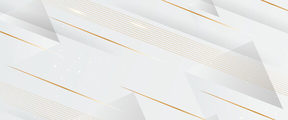 White and gold vector minimalist simple abstract geometric background Minimalist modern graphic design element cutout style concept for banner, flyer, card, or brochure cover