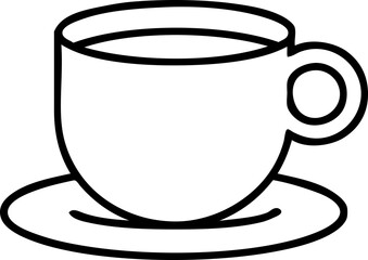 tattoo in black line style of a cup of coffee