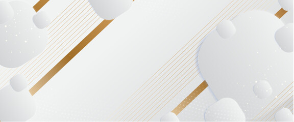 White and gold vector abstract background with simple geometric shapes Minimalist modern graphic design element cutout style concept for banner, flyer, card, or brochure cover