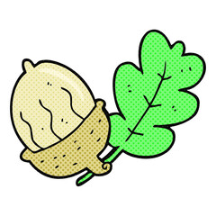freehand drawn cartoon acorn
