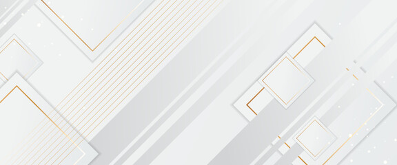 White and gold vector minimalist simple abstract geometric background Minimalist modern graphic design element cutout style concept for banner, flyer, card, or brochure cover