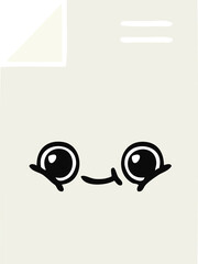 flat color retro cartoon of a sheet of paper