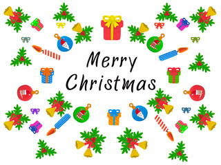 Colorful Plasticine christmas object on white background