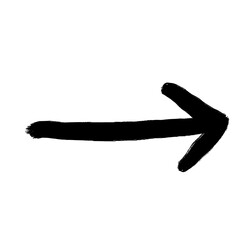 grunge arrow hand written , black arrow brush