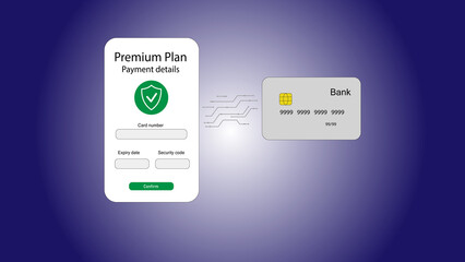 Pay by credit and debit card.
Trust, Safety, Privacy on blue background