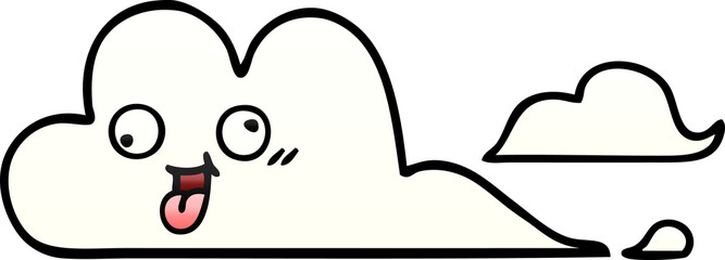 gradient shaded cartoon of a clouds