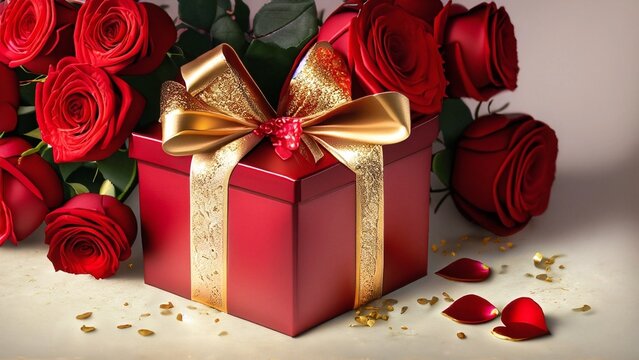 valentain's day rose and gift