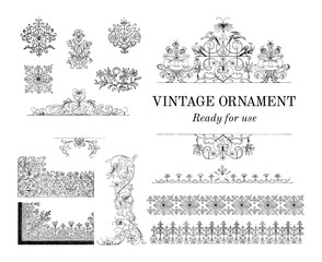 Vintage flourish ornament illustration