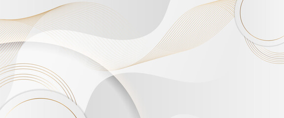 Obraz premium White and gold vector minimalist simple abstract geometric background Minimalist modern graphic design element cutout style concept for banner, flyer, card, or brochure cover