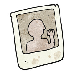 freehand textured cartoon old instant photograph