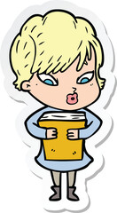 sticker of a cartoon woman