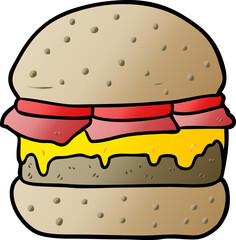 cartoon stacked burger