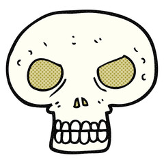 freehand drawn cartoon skull