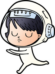 Obraz premium cartoon astronaut woman
