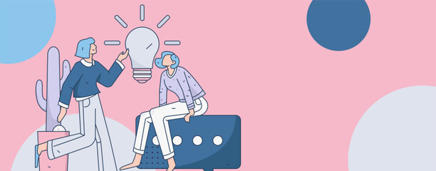 Business People Flat Vector Concept Operation Hand Drawn Illustration
