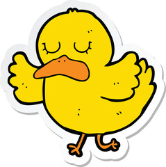 sticker of a cartoon duck