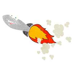 freehand retro cartoon missile