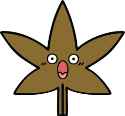 cute cartoon of a autumnal leaf