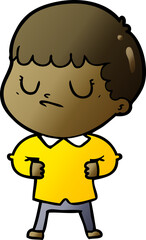 Obraz premium cartoon grumpy boy