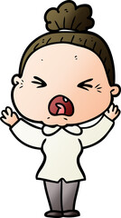 Obraz premium cartoon angry old woman