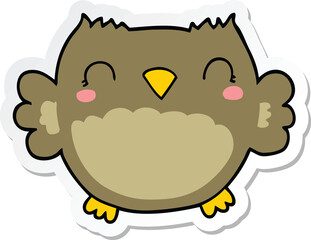 sticker of a cute cartoon owl