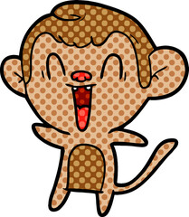 Obraz premium cartoon laughing monkey